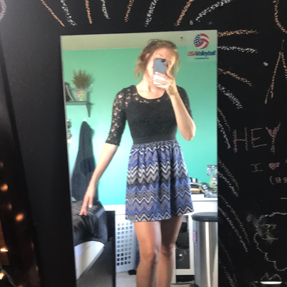 Lace blue and black dress !!open to offers!!